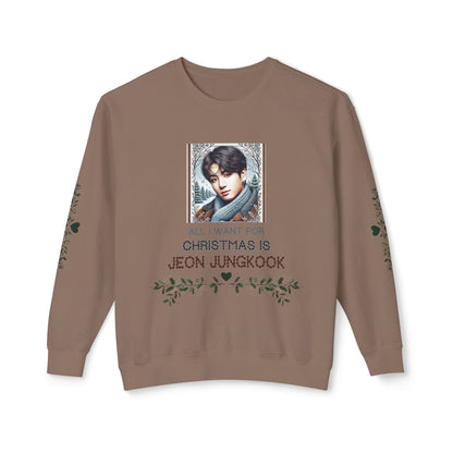 Christmas Jungkook Unisex Lightweight Crewneck Sweatshirt