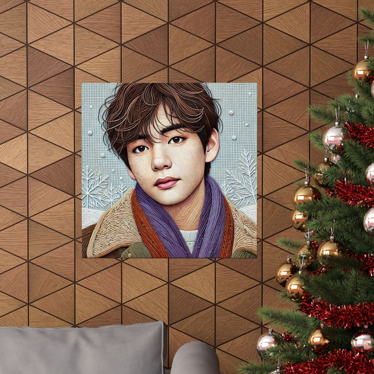 Christmas Taehyung Matte Vertical Posters