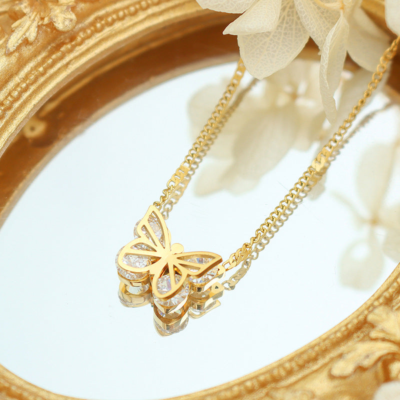 Butterfly 18K Sparkling Necklace