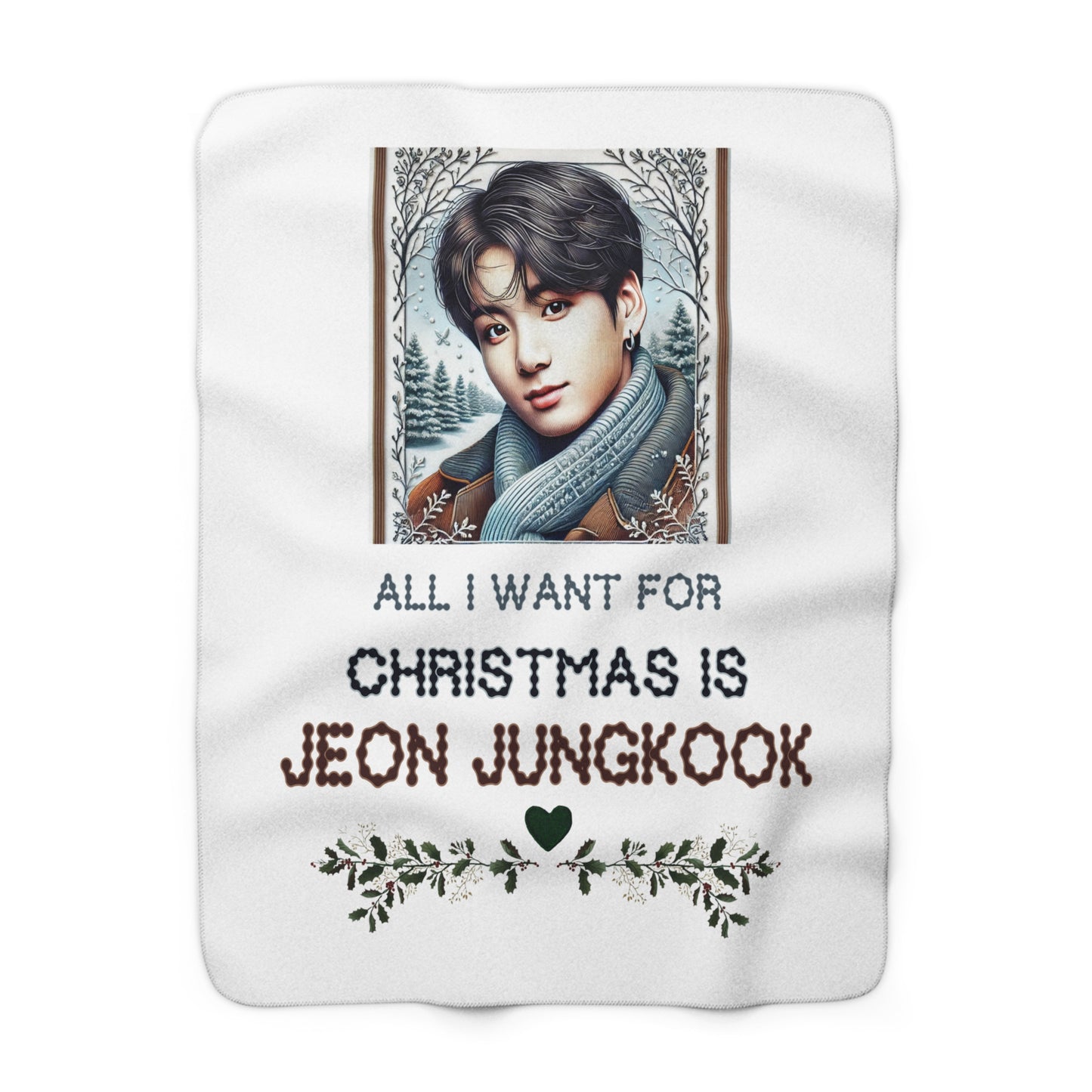 Christmas Jungkook Sherpa Fleece Blanket