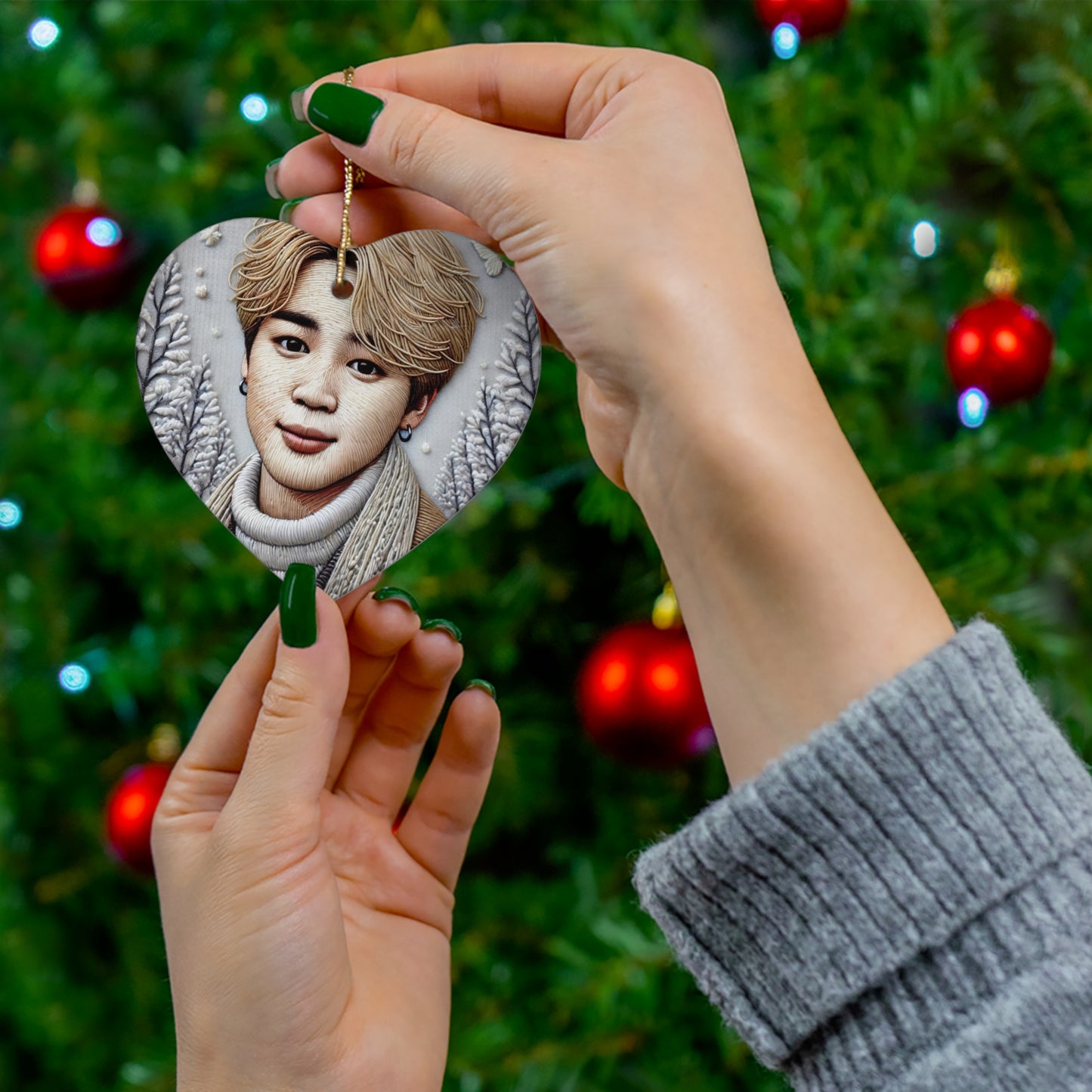 Christmas Jimin Ceramic Ornament, 4 Shapes