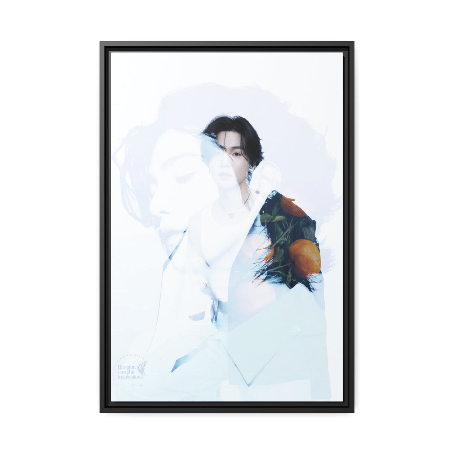 Min Yoongi Graphic Matte Canvas, Black Frame