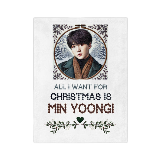 Christmas Yoongi Velveteen Microfiber Blanket