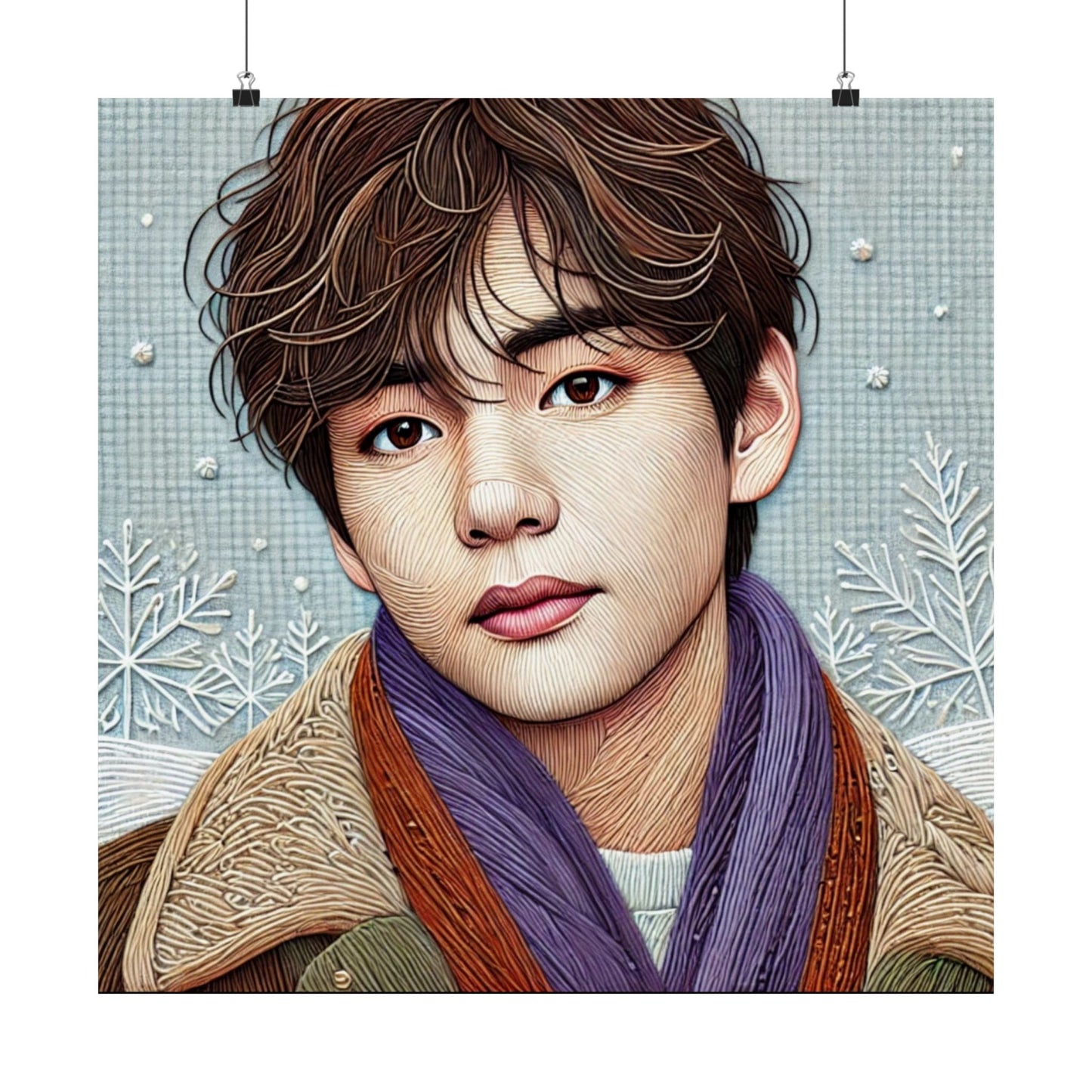 Christmas Taehyung Matte Vertical Posters