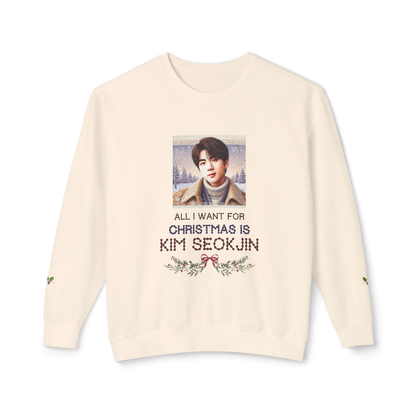 Christmas Jin Unisex Lightweight Crewneck Sweatshirt