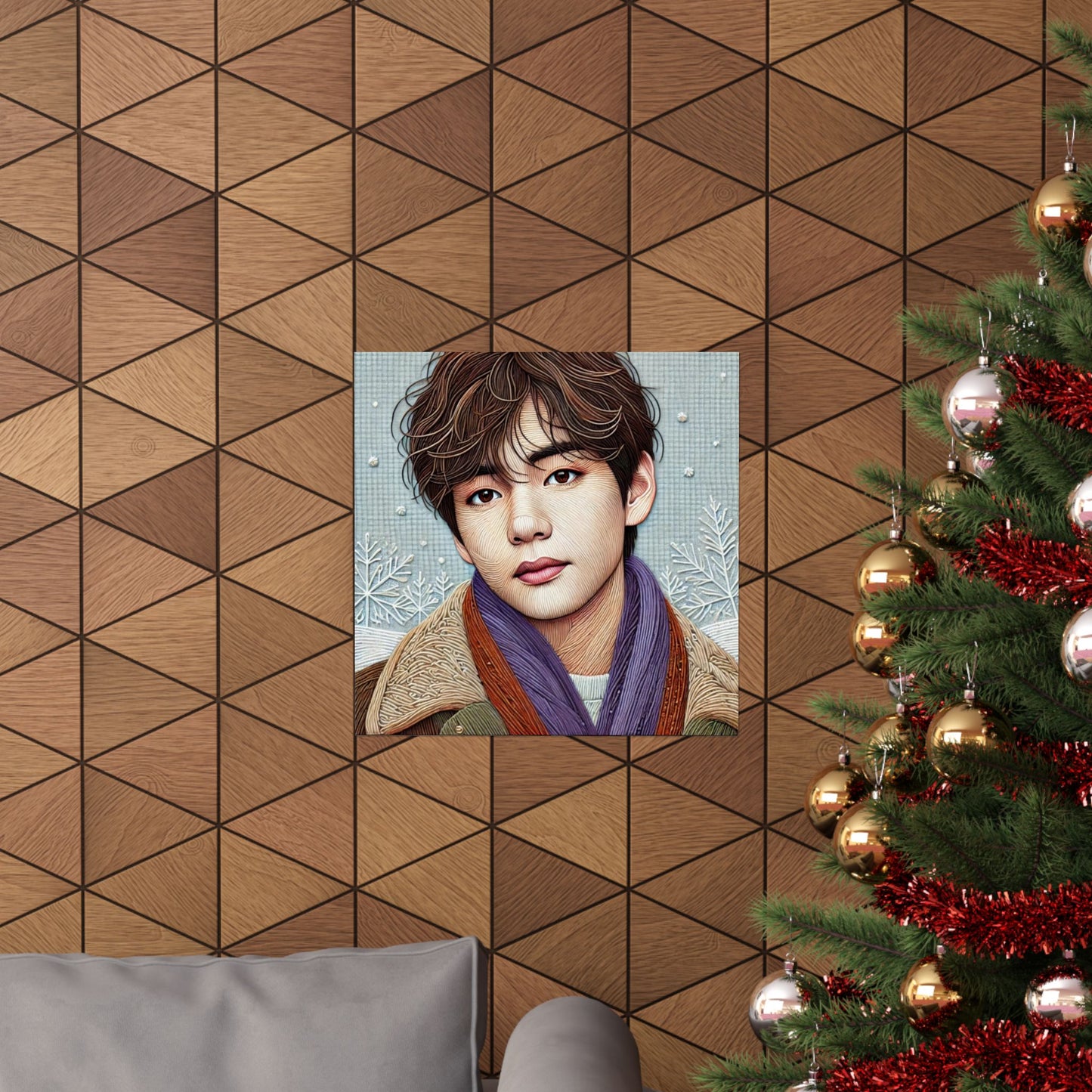 Christmas Taehyung Matte Vertical Posters