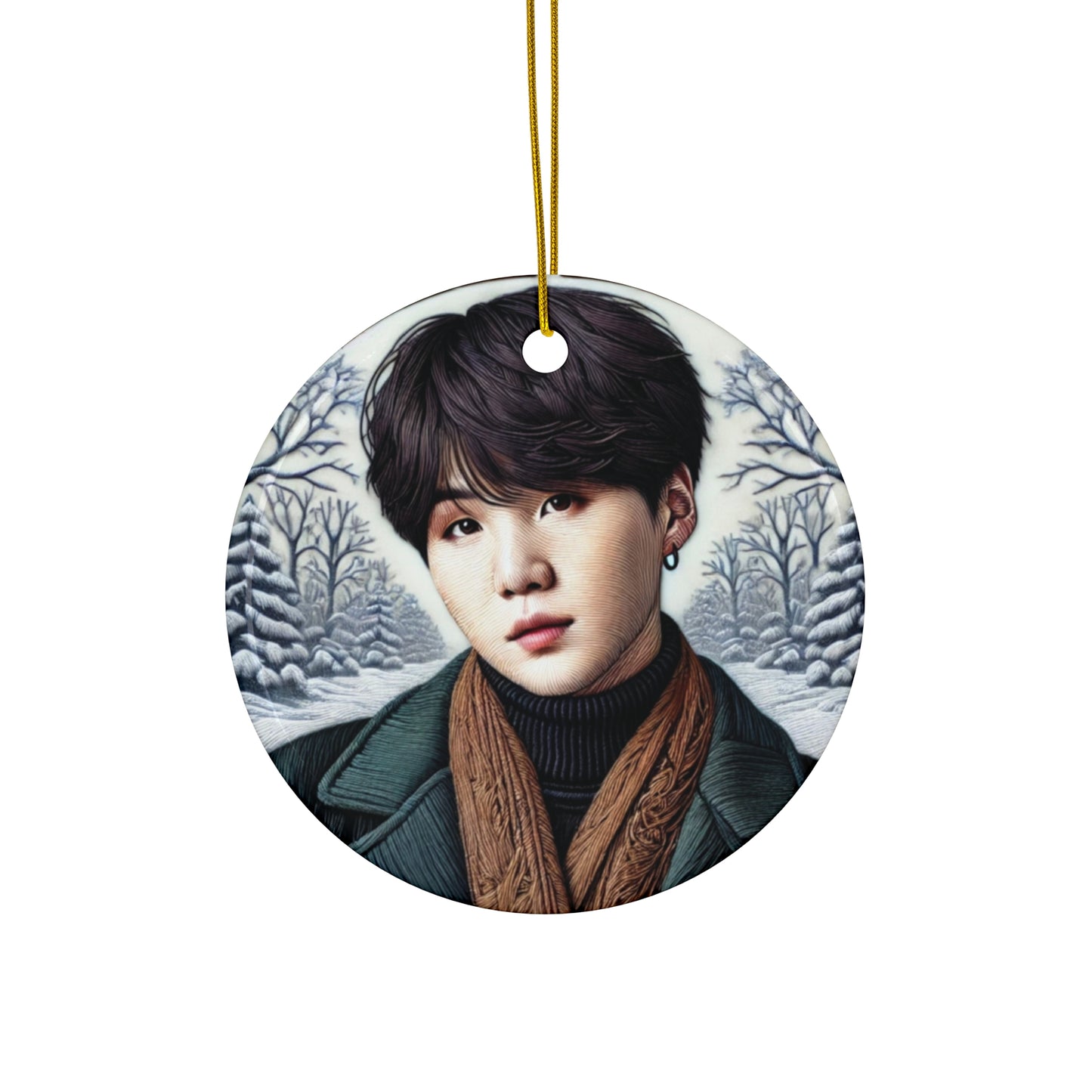 Christmas Yoongi Ceramic Ornament, 4 Shapes