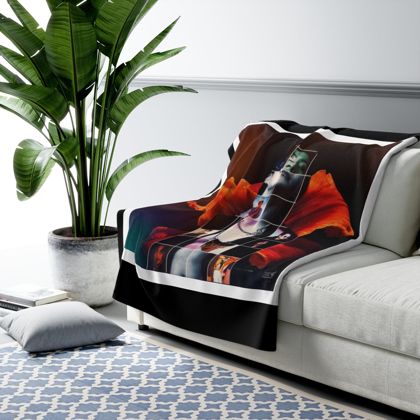 JK Graphic Sherpa Fleece Blanket