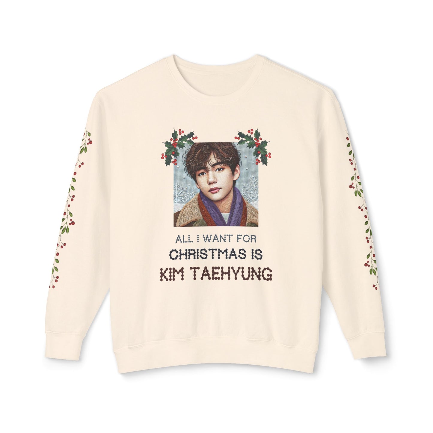 Christmas Taehyung Unisex Lightweight Crewneck Sweatshirt