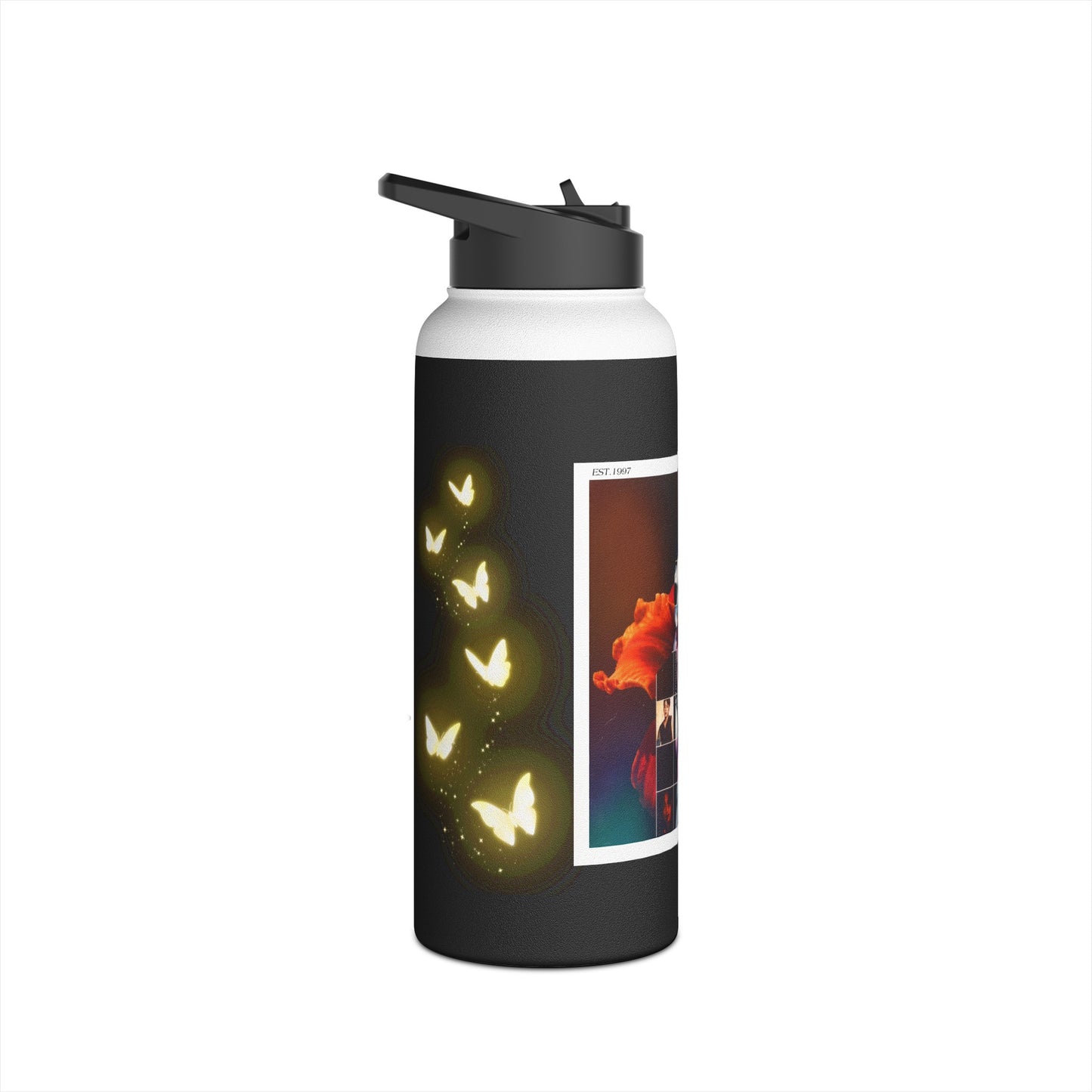 JK Graphic Stainless Steel Water Bottle, Standard Lid