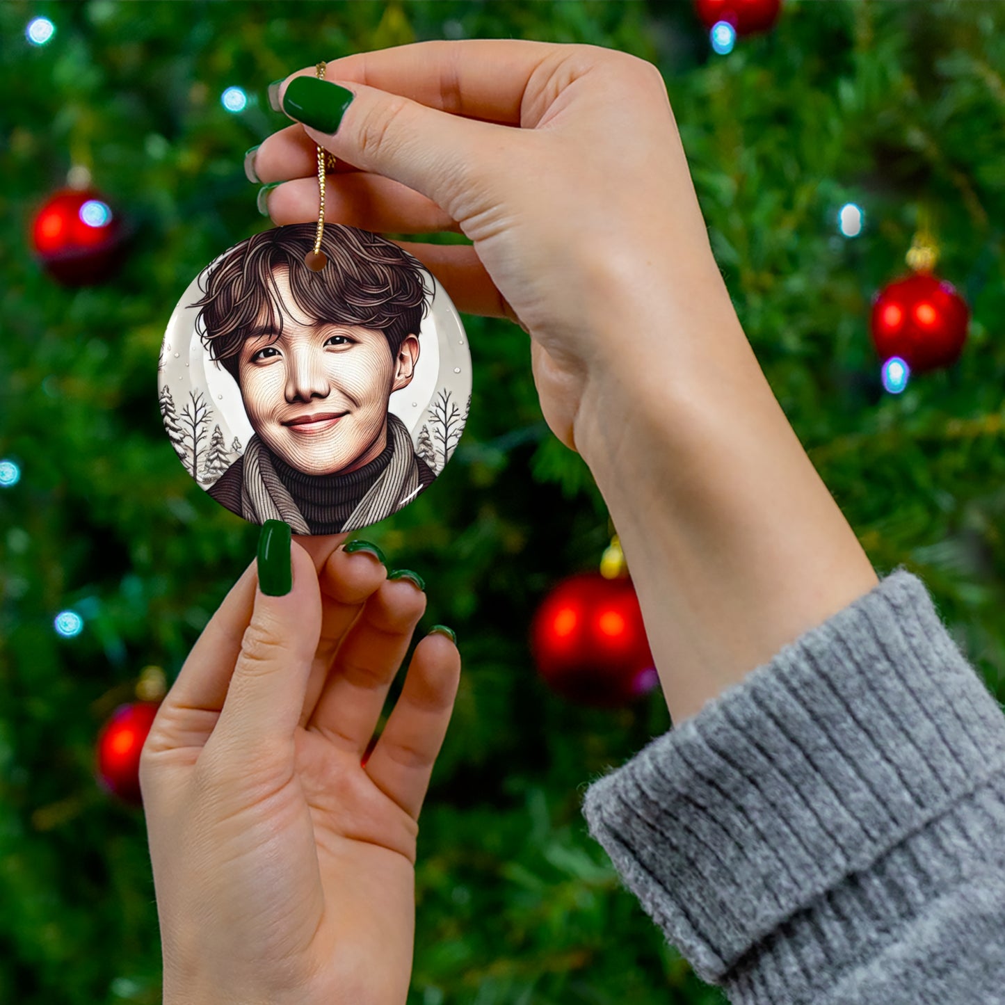 Christmas Jhope Ceramic Ornament, 4 Shapes