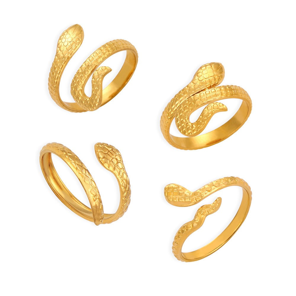 I Hate Snakeu 18K Gold Snake Wrap Ring