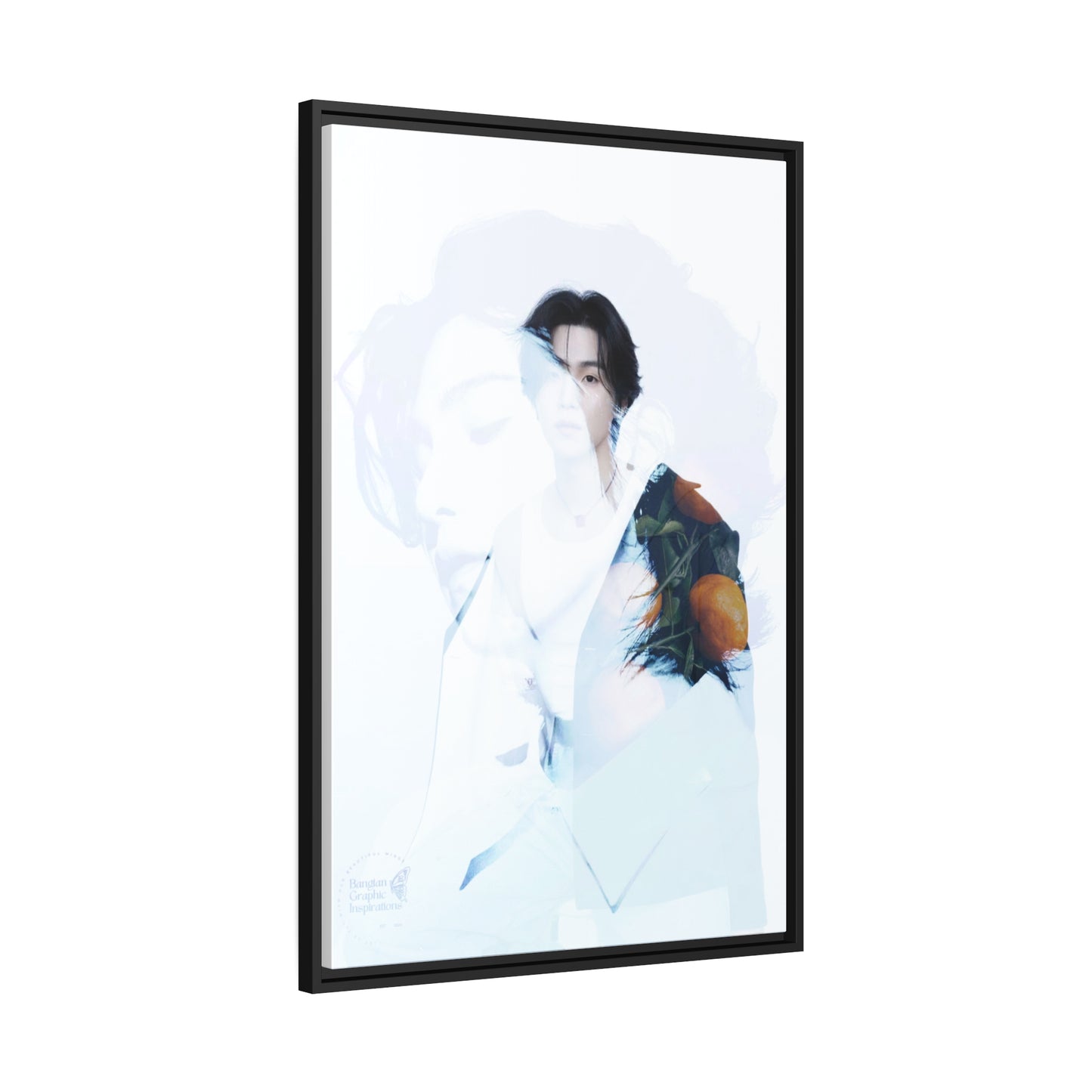 Min Yoongi Graphic Matte Canvas, Black Frame