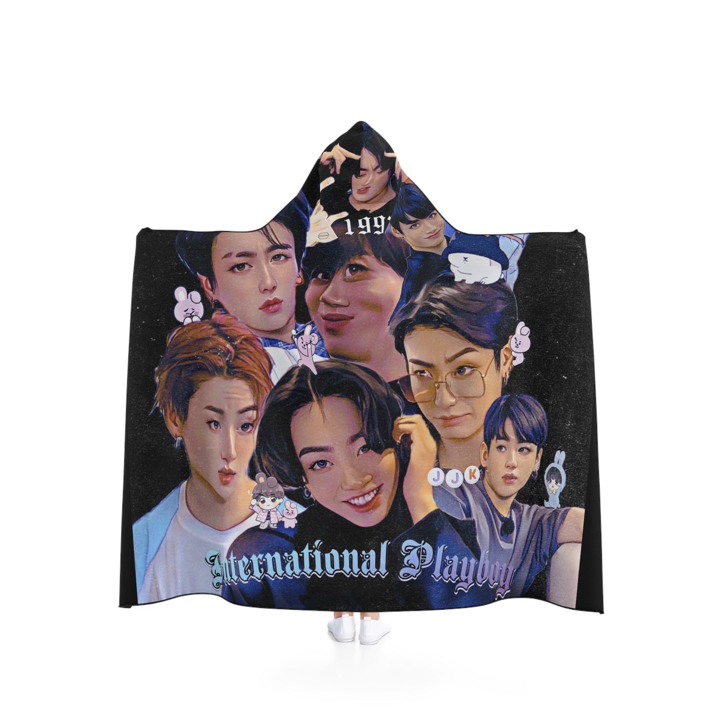 International Playboy Hooded Blanket