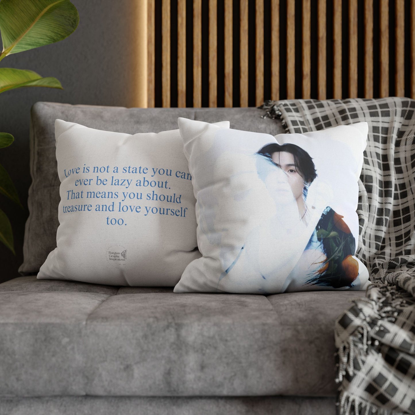 Min Yoongi Graphic Spun Polyester Square Pillowcase