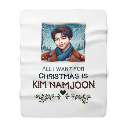 Christmas Namjoon Sherpa Fleece Blanket