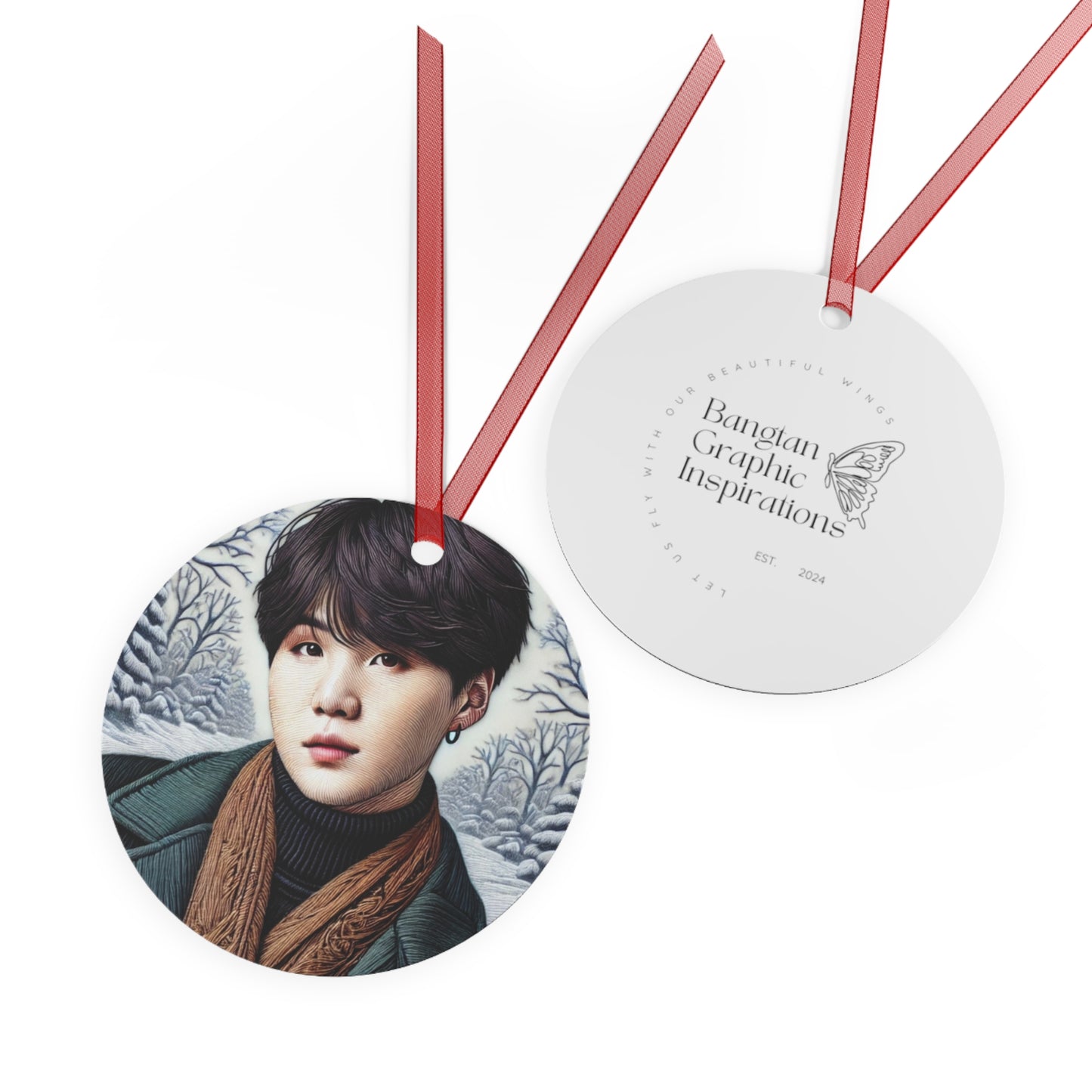 Christmas Yoongi Metal Ornaments