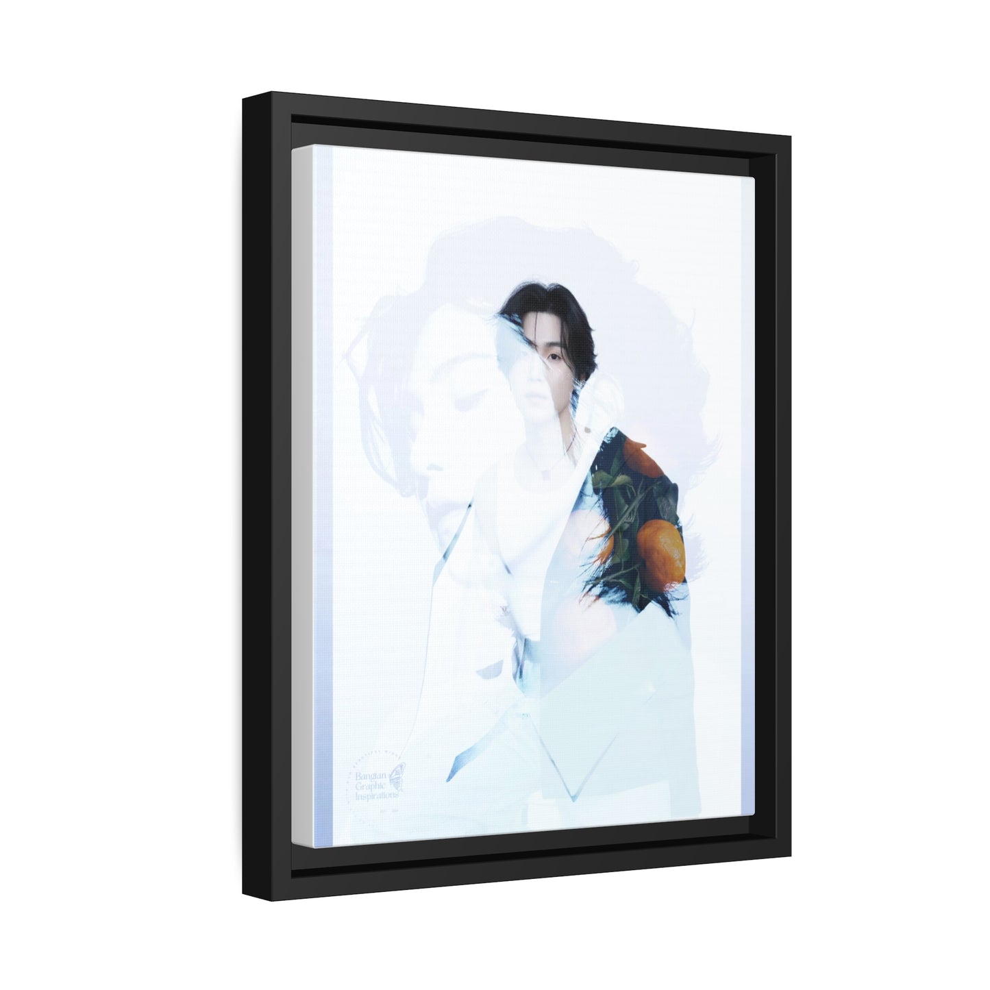 Min Yoongi Graphic Matte Canvas, Black Frame