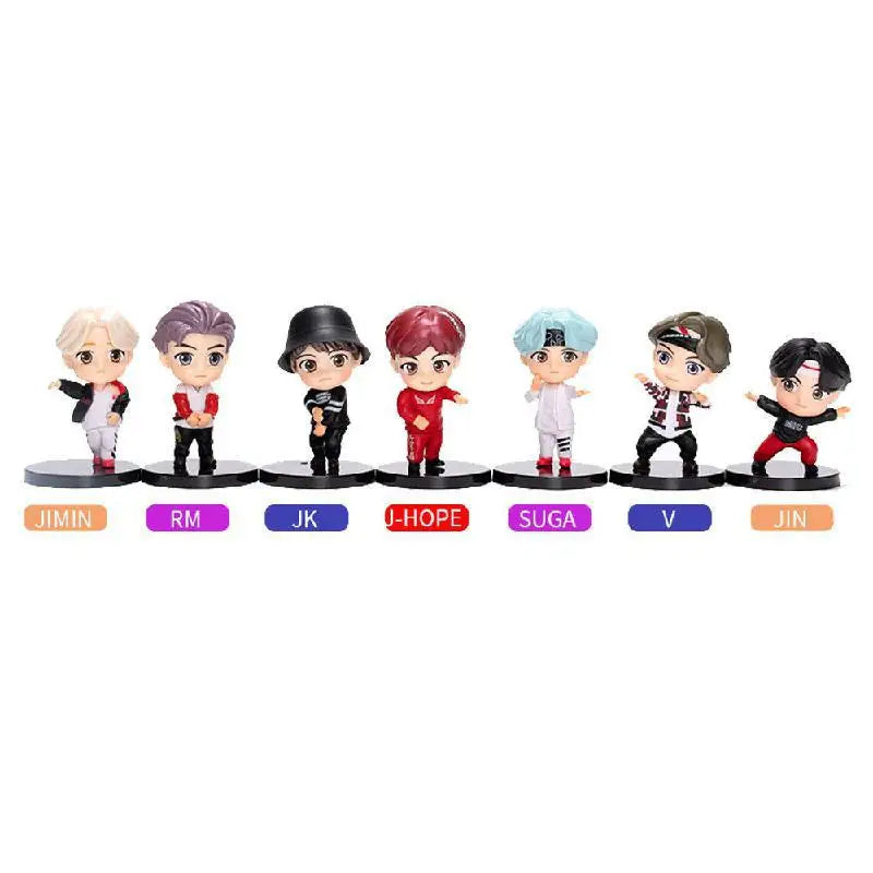 7pcs/set Bangtan Boys Rm Jin Suga Jhope Jimin V Jungkook Action Figures