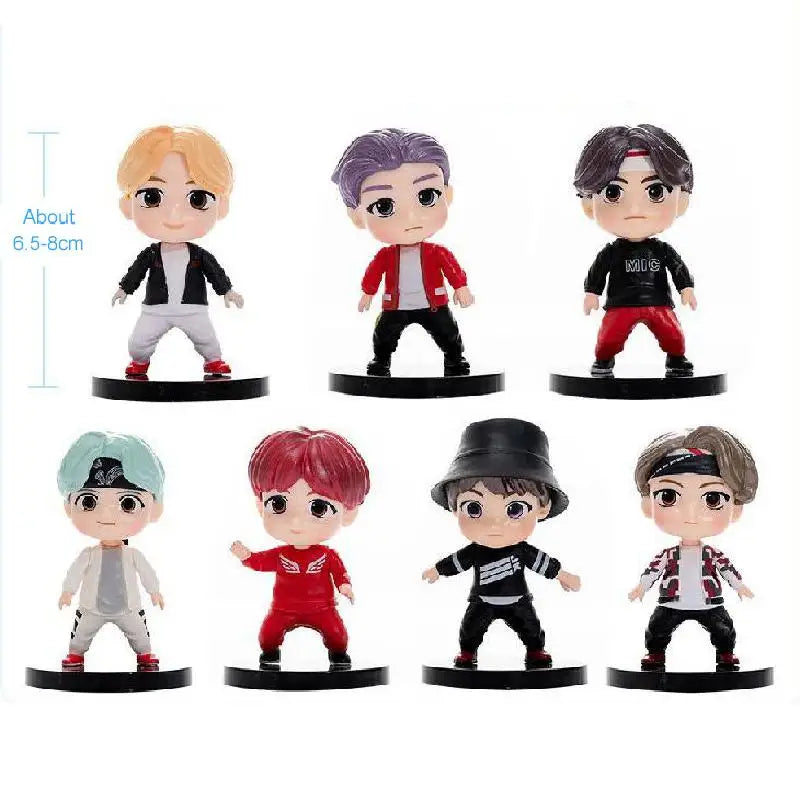 7pcs/set Bangtan Boys Rm Jin Suga Jhope Jimin V Jungkook Action Figures