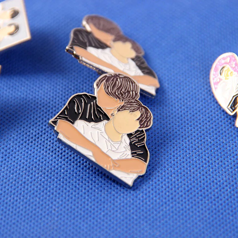 Rap Monster Jimin V Jin Jungkook SUGA J-HOPE Enamel Brooch Pins Fashion Jewelry Gift Metal Backpack Bag Collar Lapel Pins Badges