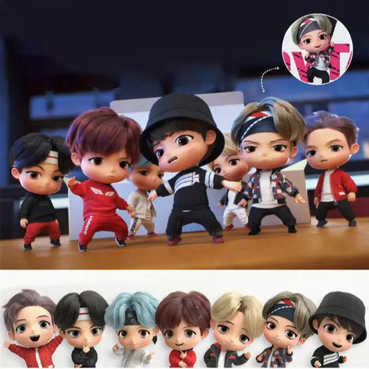 7pcs/set Bangtan Boys Rm Jin Suga Jhope Jimin V Jungkook Action Figures