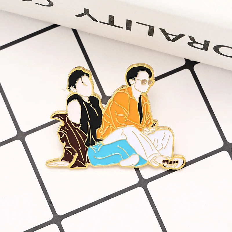 Vkook Enamel Metal Pins