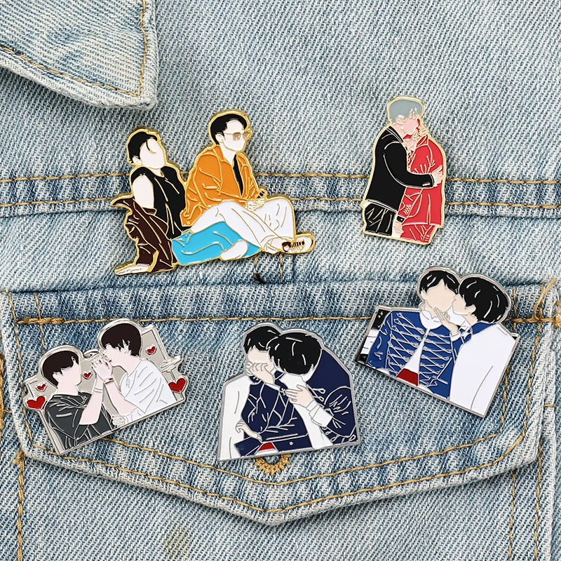 Vkook Enamel Metal Pins