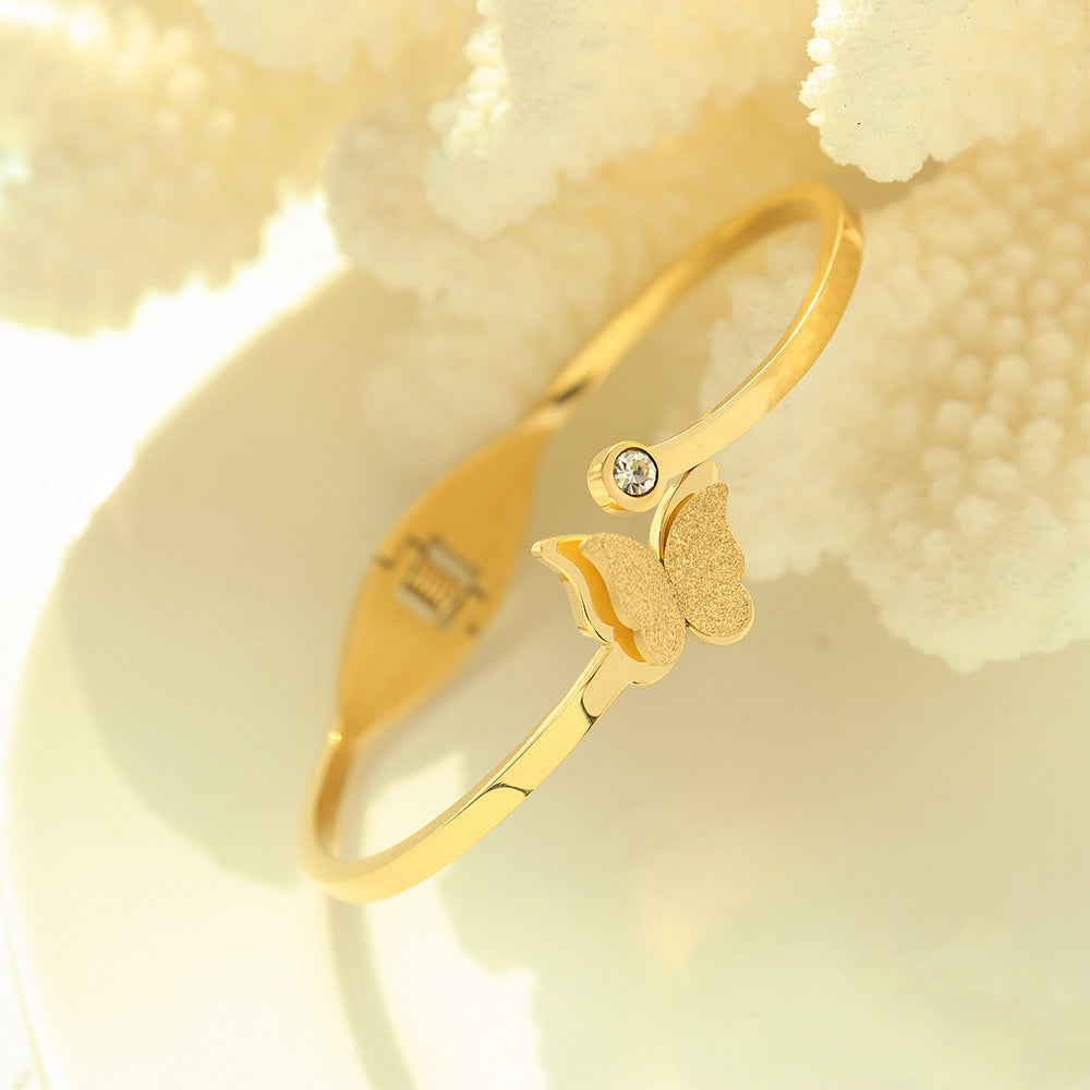 Jin & V Birthstone 18K Gold Butterfly with Zircon Opening Bracket