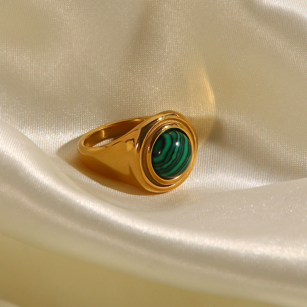 Jin & V Birthstone Inlaid Turquoise Malachite Ring