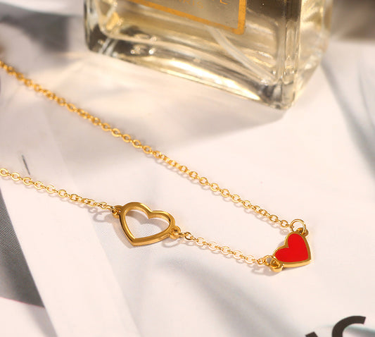 Hearteu Hearteu Jhope Inspired 18k Gold Red Heart Anklet